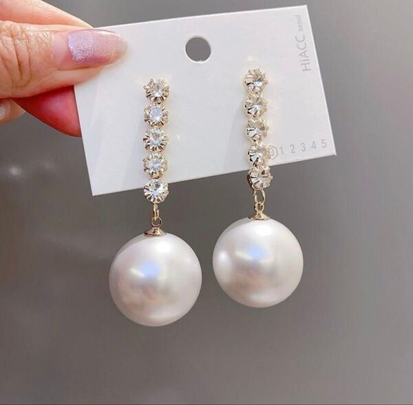 高級感 レディース ピアス ゴールド 高見え パーティ デート 韓国 パール 大ぶり プチプラ 夏 コーデ フェス キラキラ
