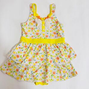 女の子 水着 ワンピース 花柄 フリル 120