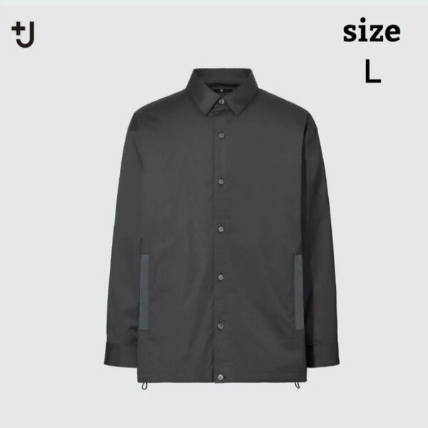 【希少】UNIQLO ユニクロ メンズ プラスj +J オーバーサイズシャツブルゾン 長袖 ダークグレー ジルサンダー L