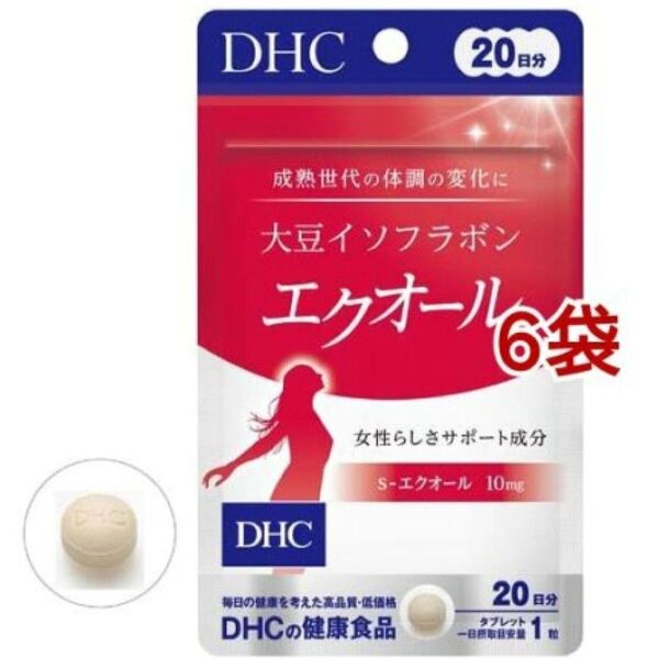 DHC 20日分 大豆イソフラボン エクオール 6袋 サプリメント