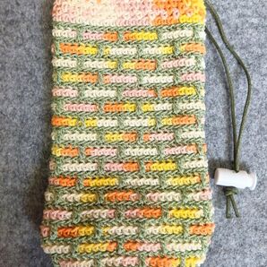 ハンドメイド ペットボトルカバー(アッシュグリーン&シトラス)