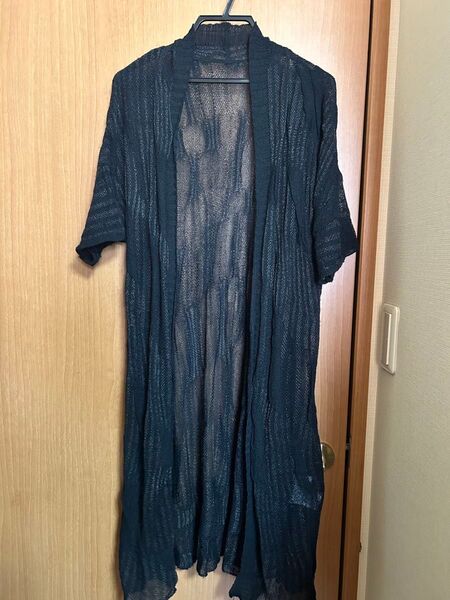イトキン GIANNI LO GIUDICE 半袖カーディガン 透け感あり