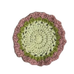 花束になるコースター ピンク かぎ針編み ハンドメイド 母の日のプレゼント 敷物 花柄