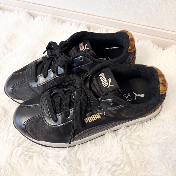 PUMA スニーカー レオパード柄 ヒョウ柄 ラメ 23cm