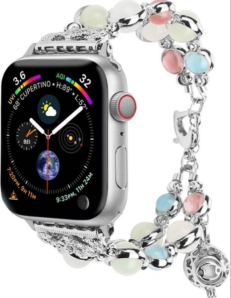 Apple Watch バンド ベルト アップルウォッチ38mm 40mm 41mm パール 夜光機能 ブレスレット