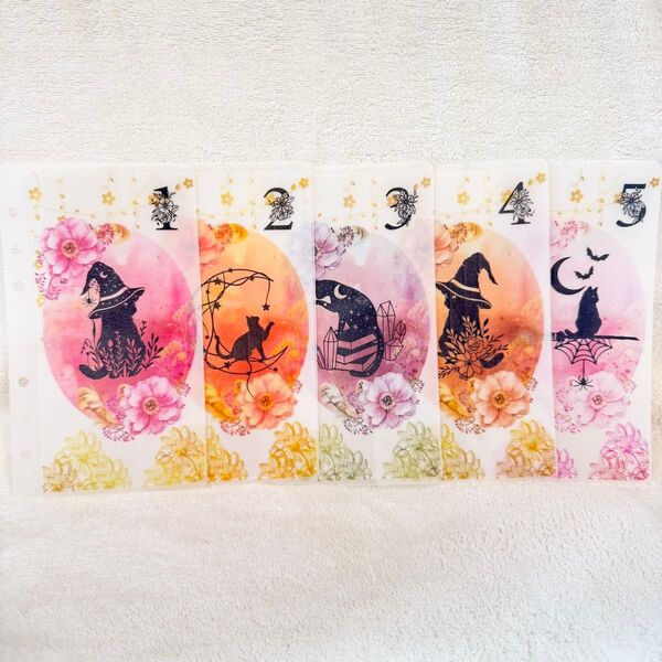 猫と月 No.1〜No.5 A6 saving リフィルバインダー貯金韓国