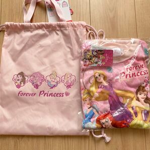 本日限定!新品 プリンセス 半袖パジャマ 110cm 巾着袋 こども服 ディズニー