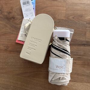 Wpc. 2WAYポシェット 折り畳み傘 晴雨兼用 完全遮光 UVカット率 ポシェット 撥水 遮熱 ショルダーストラップ ベージュ