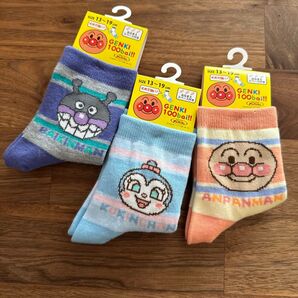 アンパンマン バイキンマン ドキンちゃん 靴下 3足セット 13〜19cm