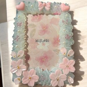 桜モチーフ★春ホイップデコ トレカケース