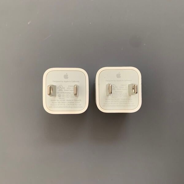 Apple純正 ACアダプタ 充電器 アップル 5W(低速充電向け)A1385 2個セット【中古】