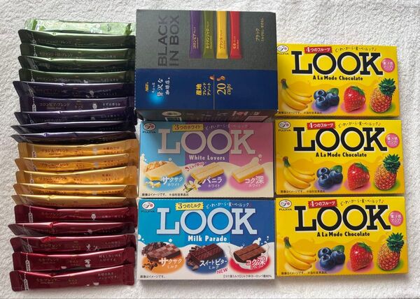 ルックチョコレート5箱 AGFちょっと贅沢な珈琲店ブラックインボックス20本セット