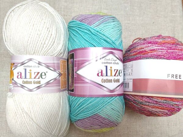 アリゼ Cotton Gold フリーソックコットン毛糸 3玉セット ソックヤーン