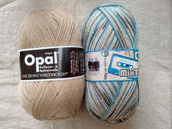 オパール opal 毛糸 ミックステープ 無地カラー2個 ソックヤーン
