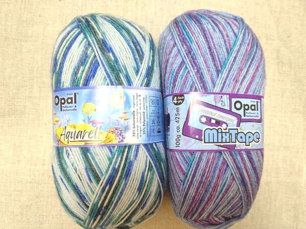 オパール opal 毛糸 水彩画 ミックステープ2個 ソックヤーン