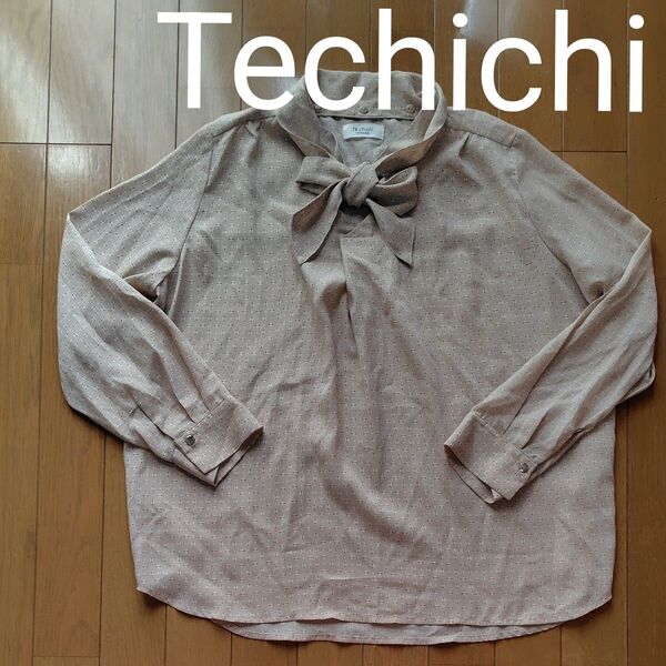 Techichi★ベージュ首元リボンのブラウス