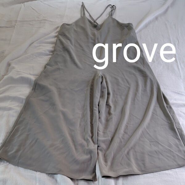 grove★Lサイズ★アイスグリーンのサロペットパンツ