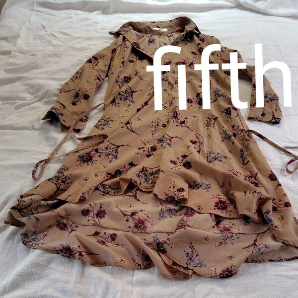 fifth★アシメントリー裾のロング丈ワンピース★お花柄