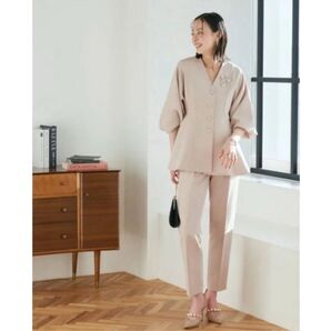 未使用品 ルイルエブティック ノーカラードルマンスリーブペプラムパンツ2点 L