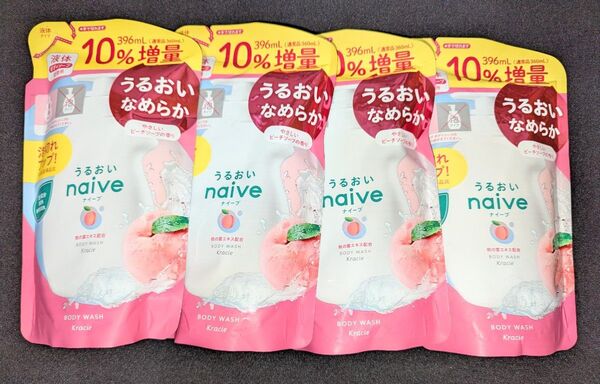 ナイーブ 液体ボディソープ やさしいピーチソープの香り つめかえ用 増量タイプ 4袋