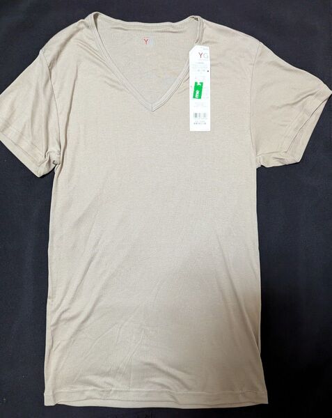 グンゼ YG VネックTシャツ ドライ&デオ 吸汗速乾 ムレ緩和 抗菌防臭 クリアベージュ Lサイズ