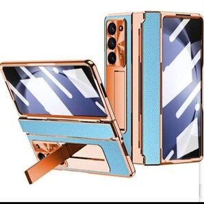 【Galaxy Z Fold5】スタイリッシュ レザー風ケース カバー/ペン付き