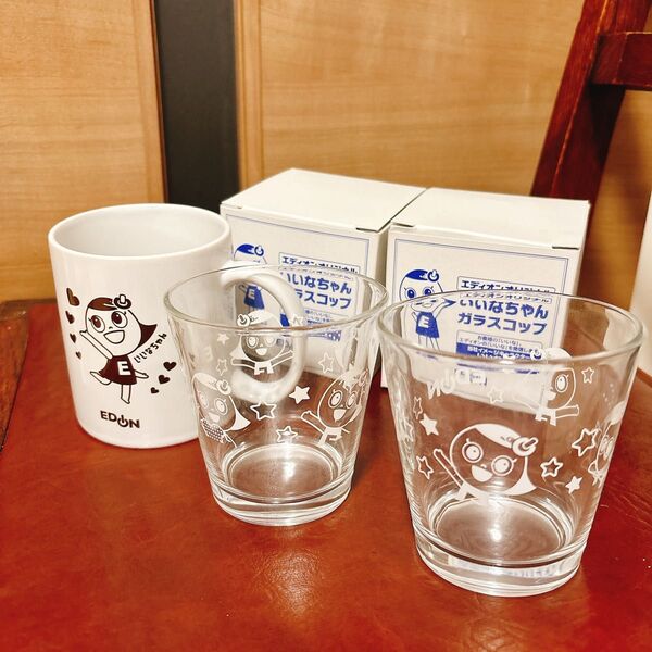 ガラスコップ 非売品 エディオン いいなちゃん マグカップ 3点セット