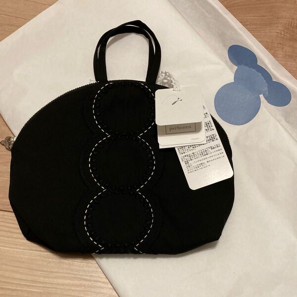 ミナペルホネン タンバリン mini muffin bag2025 s/s ブラック