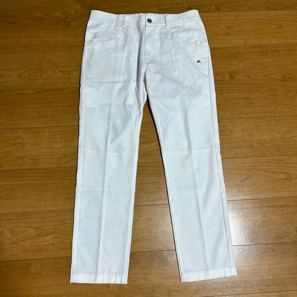 カッパ メンズ ゴルフ パンツ 無地 白 ストレッチ 胴囲86 XL LL