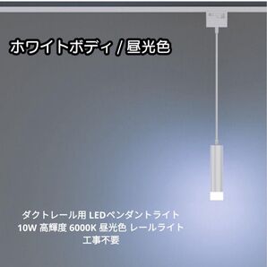 ダクトレール用 LEDペンダントライト 高輝度 6000K 昼光色 吊り下げ スポットライト