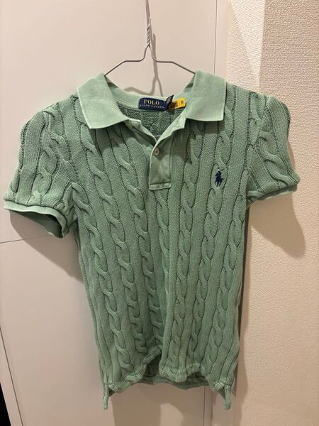 POLO RALPH LAUREN ケーブルニット ポロシャツ 半袖 ラルフローレン S