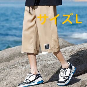 メンズ 軽量 薄手 カジュアルパンツ クロップドパンツ 速乾性 通気性 カジュアル ファッション スポーツ アウトドアドア カーキ