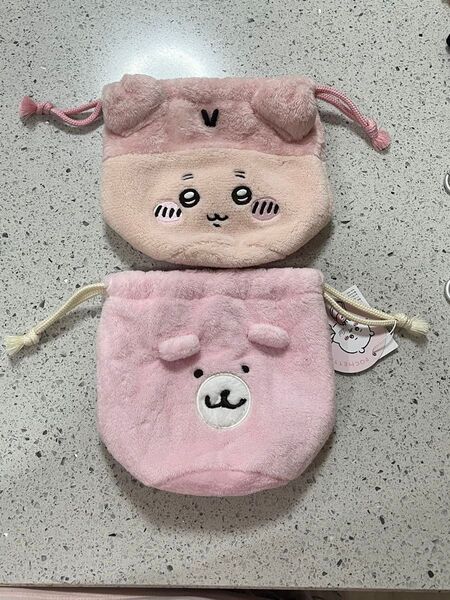 ちいかわ フェイス巾着 古本屋 くまさんポシェット 2点セット ちいかわ フェイス巾着 ポーチ