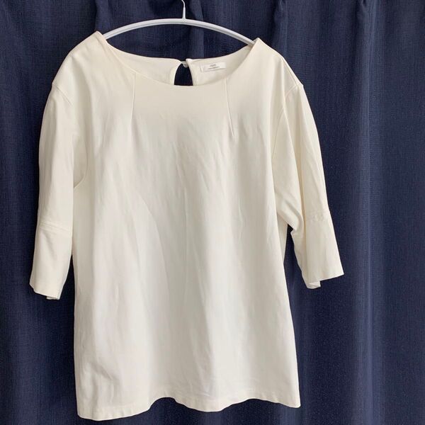アーバンリサーチ ITEMS プルオーバー Tシャツ カットソー 5分袖 オフホワイト