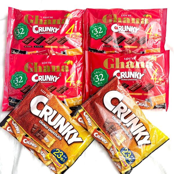 ロッテガーナチョコレート ミルククランキー 4種のアソート 大袋6点 PayPayポイント還元