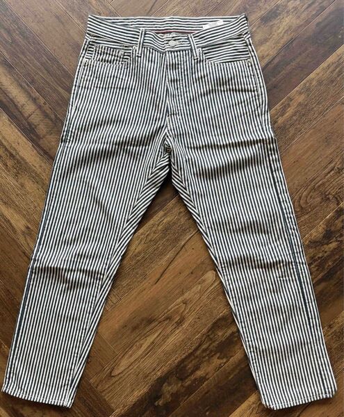 Ordinary Fits5ポケットアンクル ヒッコリーストライプパンツ 28