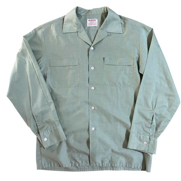 60-70's McGREGOR 開襟 ポリコットン オープンカラーシャツ S
