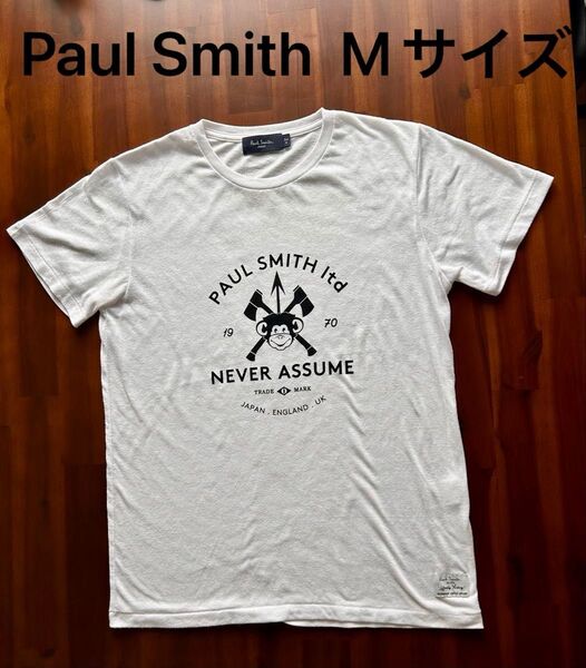 Paul Smith Tシャツ NEVER ASSUME プリント 白 Mサイズ