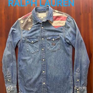 【希少XS】DENIM & SUPPLY ラルフローレン 星条旗デニムシャツ アメリカンヴィンテージ
