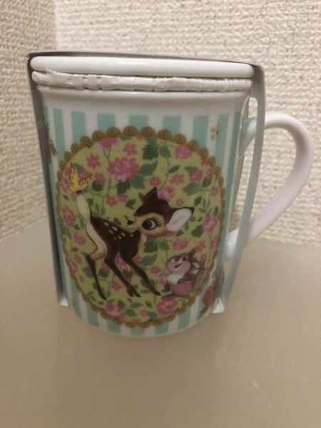 【即決・送料無料】 バンビ　茶こし付き マグカップ　東京ディズニーランド　