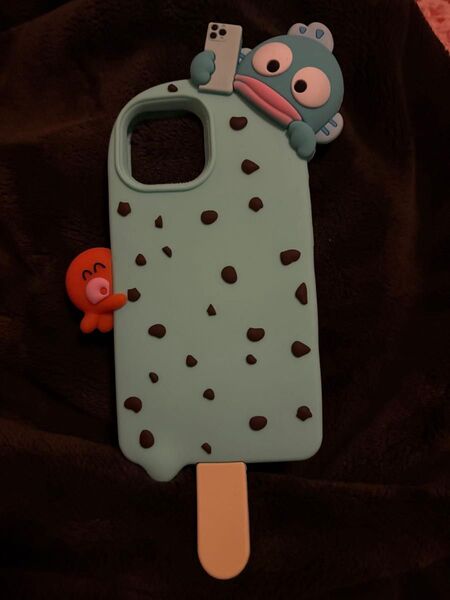 iPhone13用スマホケース ミントチョコアイスバー風