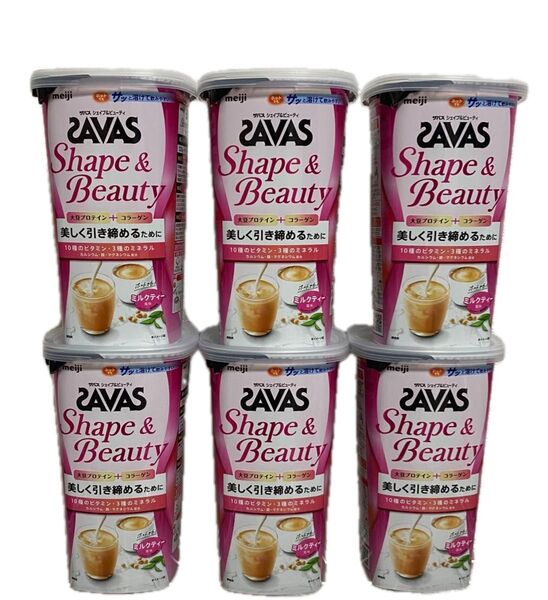ザバス(SAVAS) フォーウーマン シェイプ&ビューティ ミルクティー風味 231g×6