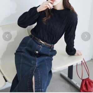 ブラック 長袖ブラウス リブカットプルオーバー カットソー 新品 長袖カットソー ヘザー 薄手ニット