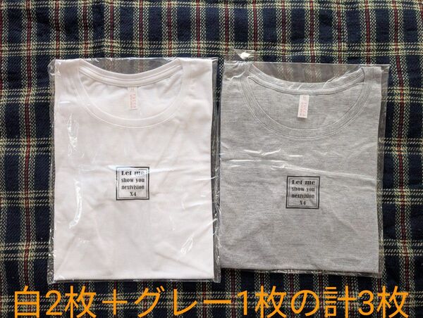 Tシャツ 肌着 半袖Tシャツ レディースMサイズ 白2枚+グレー1枚の計3枚セット 新品未使用