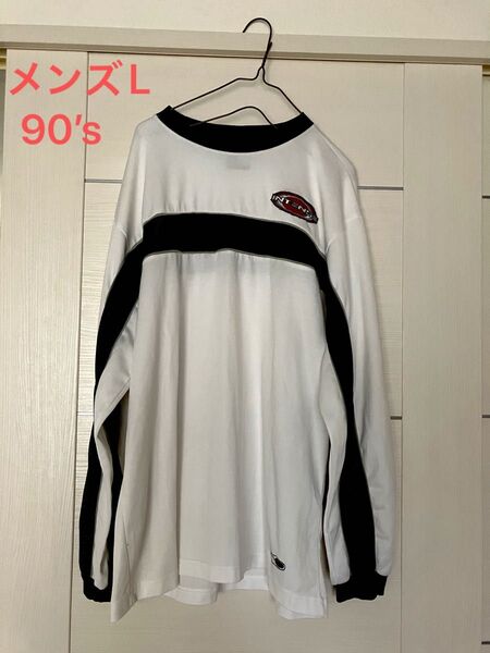 90’s INTENSE ロンT ホワイト/ブラック 長袖Tシャツ カットソー 当時物 ヴィンテージ