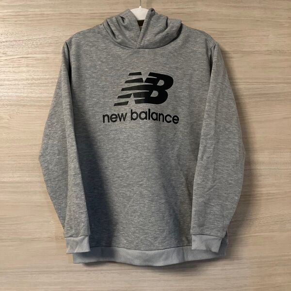 new balance パーカー グレー ロゴ ジュニア 150cm