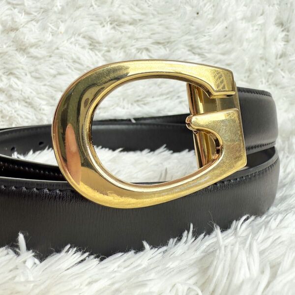 【美品】GUCCI ベルト G ゴールド 黒
