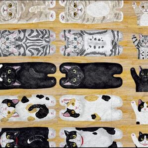 新柄入荷 生地 コッカ『ゴロリン猫』110×100cm コットン100%