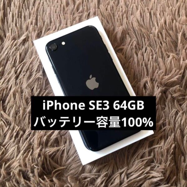 iPhone SE 第3世代 64GB ミッドナイト SIMフリー 美品 iPhone Apple SIMフリー ミッドナイト