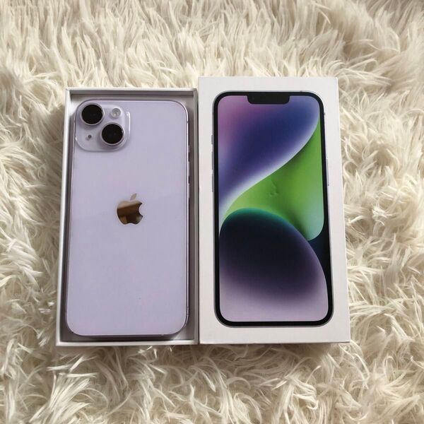 【すぐ発送】iPhone 14 128GB SIMフリー iPhone Apple 初期化済み パープル アップル 箱付